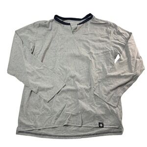 The White Company Qatar Airways Grey Long Sleeve V-Notch Top Medium A23-1